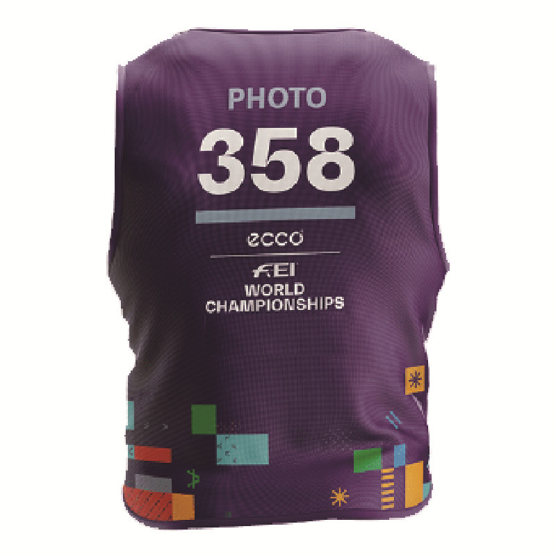 Custom Sublimated Bib alang sa Championships - purpura likod